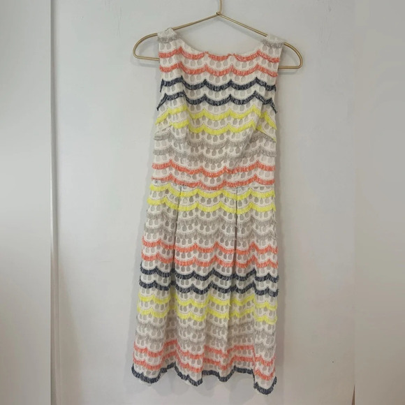 Trina Turk eyelash fringe multicolor dress fit and flare a line - Picture 2 of 7
